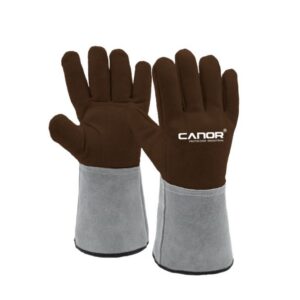 GUANTE DESCARNE AMARIL/MARRON LARGO