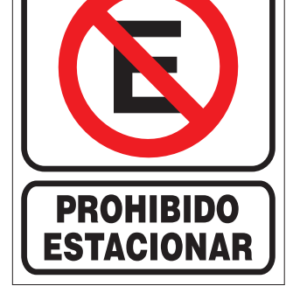 CARTEL PROHIBIDO ESTACIONAR 22X28