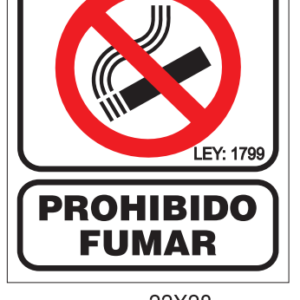 CARTEL PROHIBIDO FUMAR 22X26
