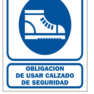 CARTEL USAR CALZADO SEGURIDAD 22X28