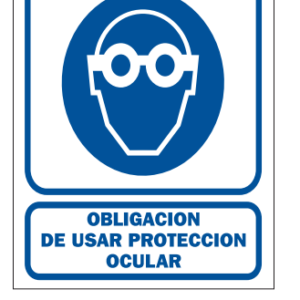 CARTEL USAR PROTECCION OCULAR 22X26